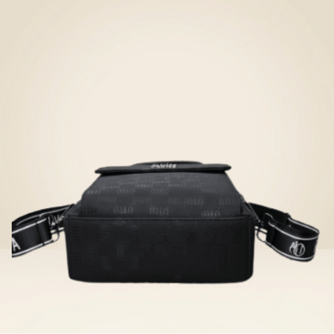 Crossbody Bag Premium Black Mobile Sling Bag with Wide Strap CR-006