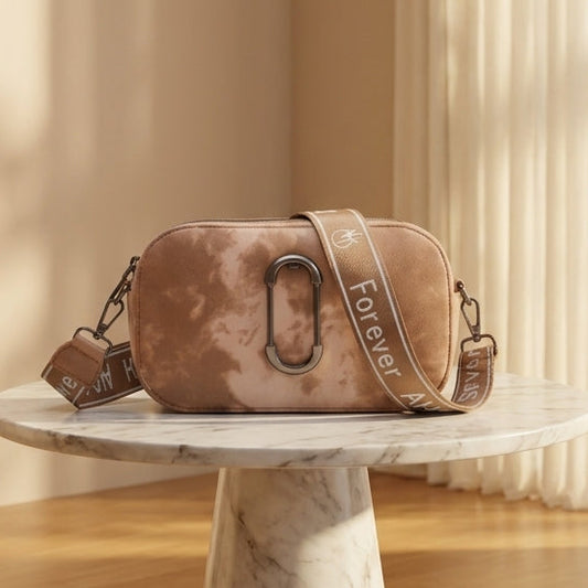Crossbody Bag Peach Dual-Zip Camera Crossbody Bag CR-012