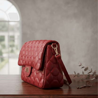 Shoulder Bag, Caramel Quilted Strap Stylish Bag  for Women CR-058
