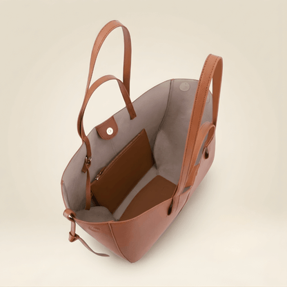Spacious Tan Fox-Leather Everyday Shoulder Bag CR-048