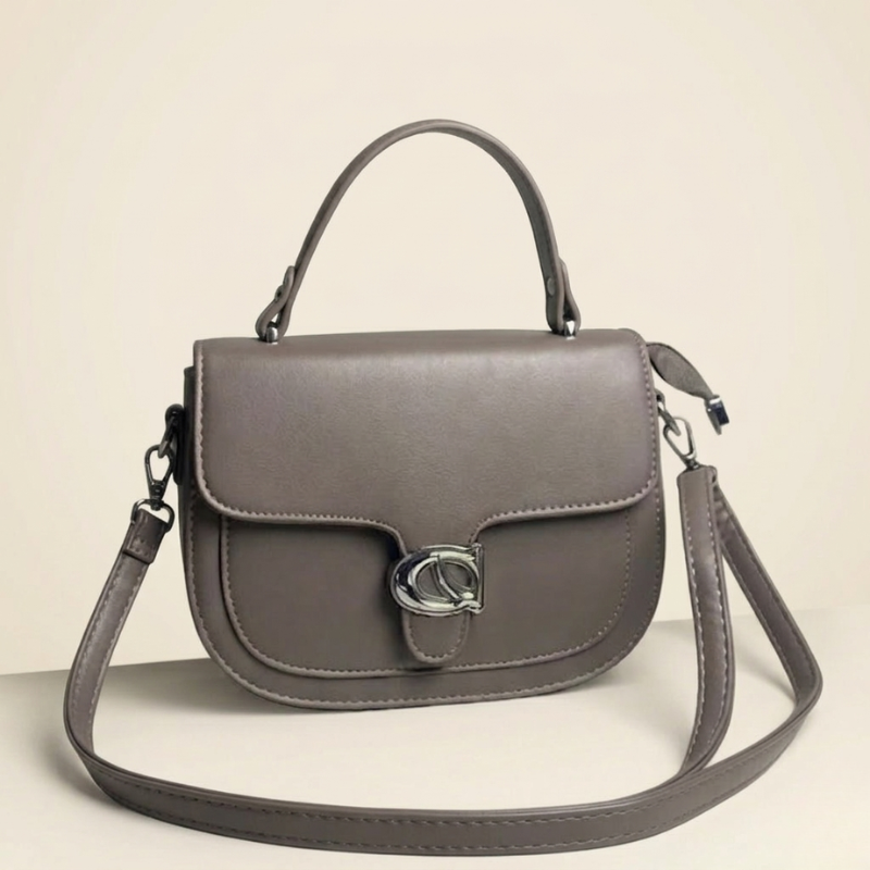 Premium Tan Saddle Handbag with Metallic Clasp – Elegant Ladies Bag CR-126