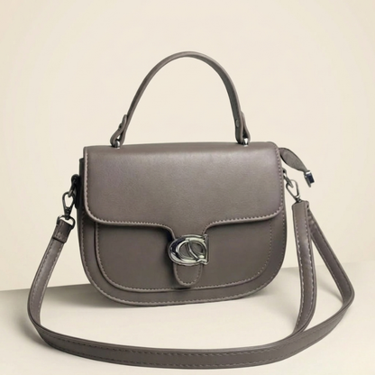 Premium Tan Saddle Handbag with Metallic Clasp – Elegant Ladies Bag CR-126