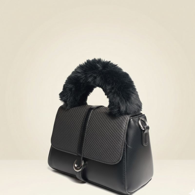 Modern Handbag Statement Fur-Handle Bag CR-137