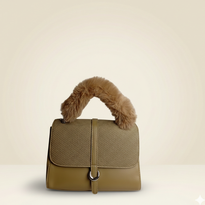 Modern Handbag Statement Fur-Handle Bag CR-137