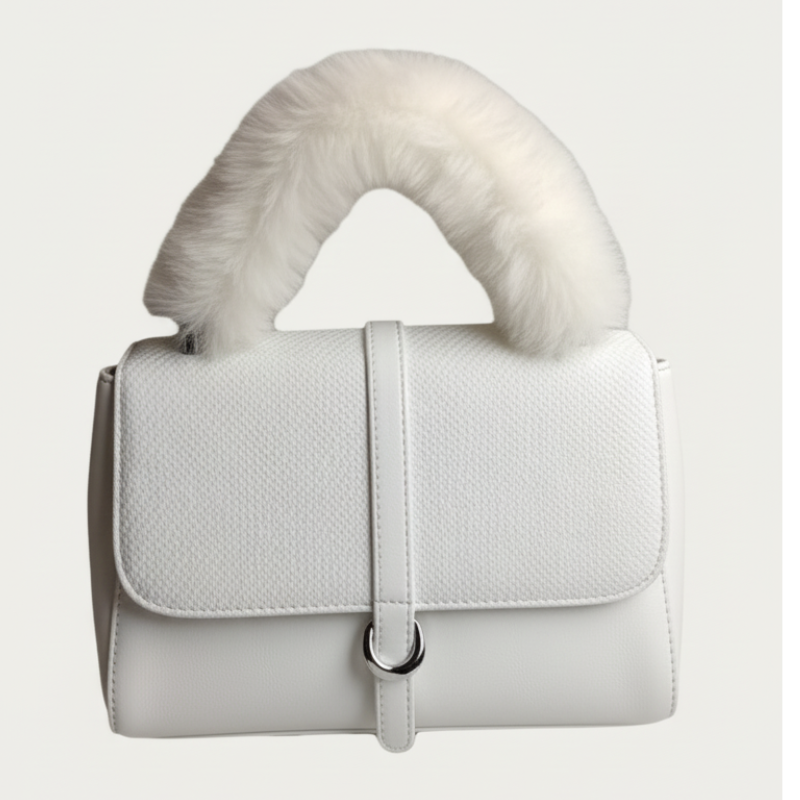 Modern Handbag Statement Fur-Handle Bag CR-137
