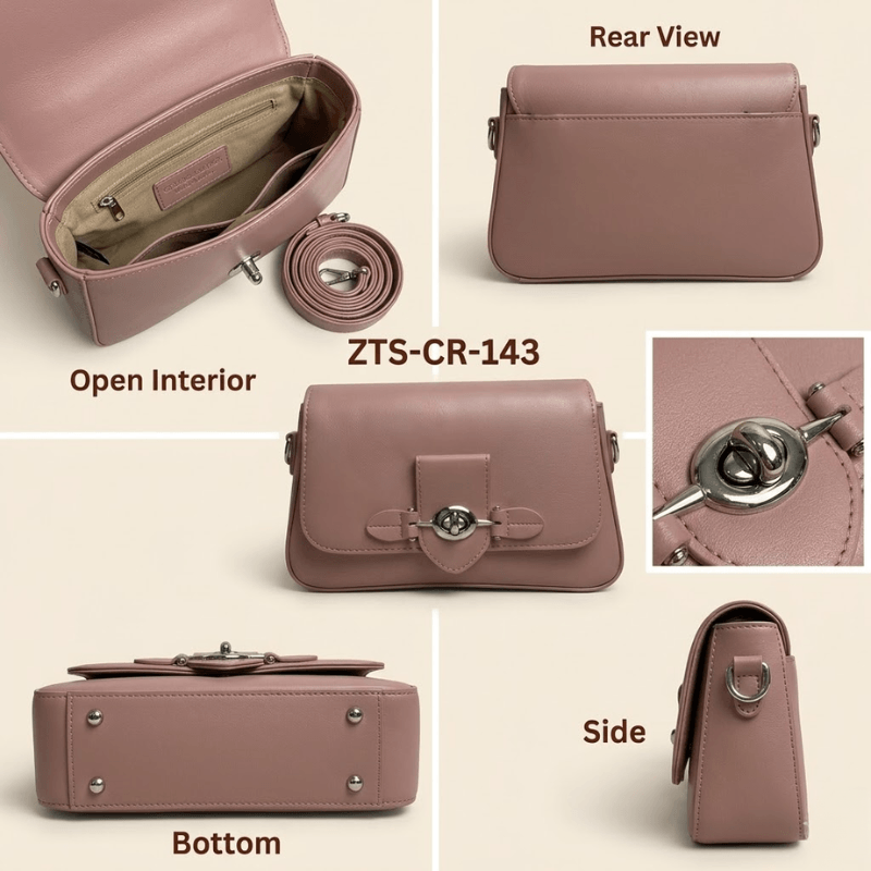 Luxury Structured Ladies Shoulder Bag Metallic Lock CR-143