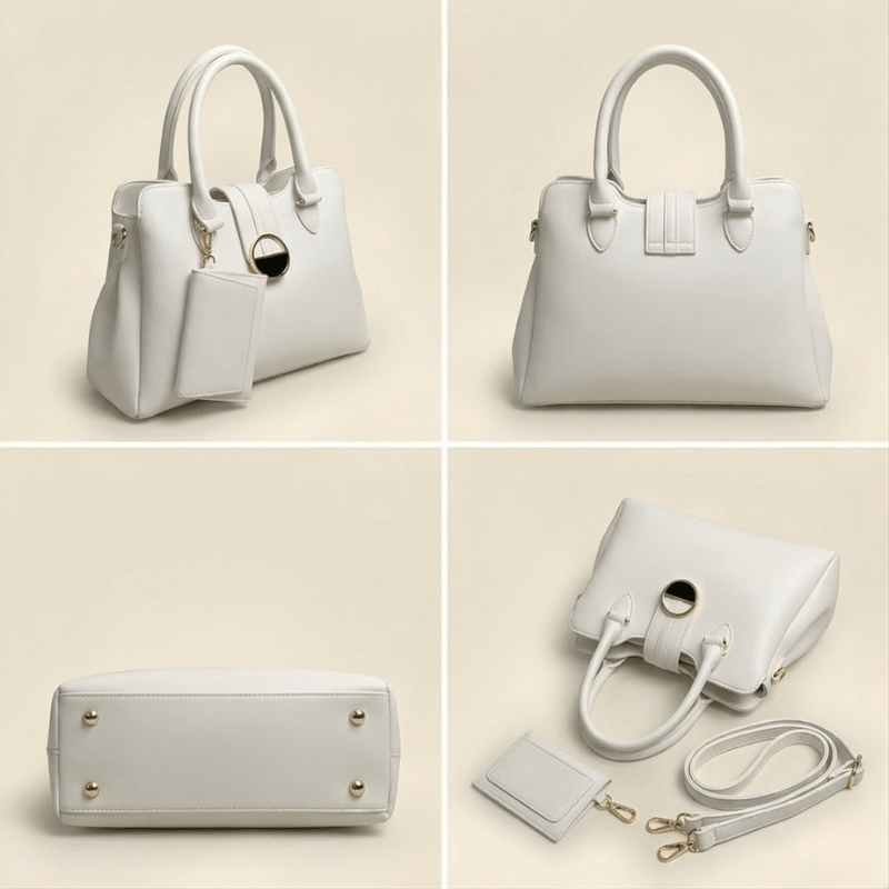 Luxury Smooth Ladies hand Bag With mini Pouch CR-155