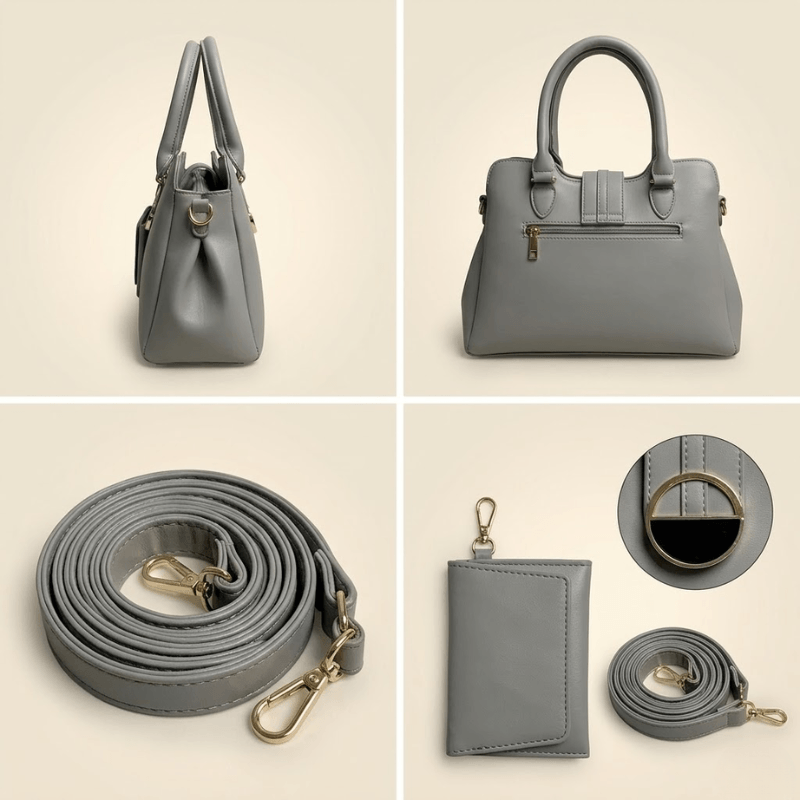 Luxury Smooth Ladies hand Bag With mini Pouch CR-155