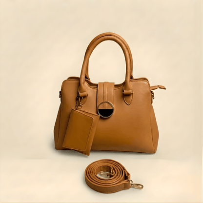Luxury Smooth Ladies hand Bag With mini Pouch CR-155
