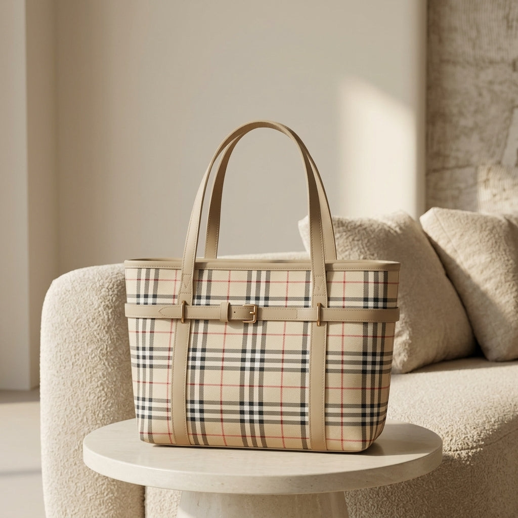 Tote bag  for women stylish ladies bag checkered tote bag  CR-014