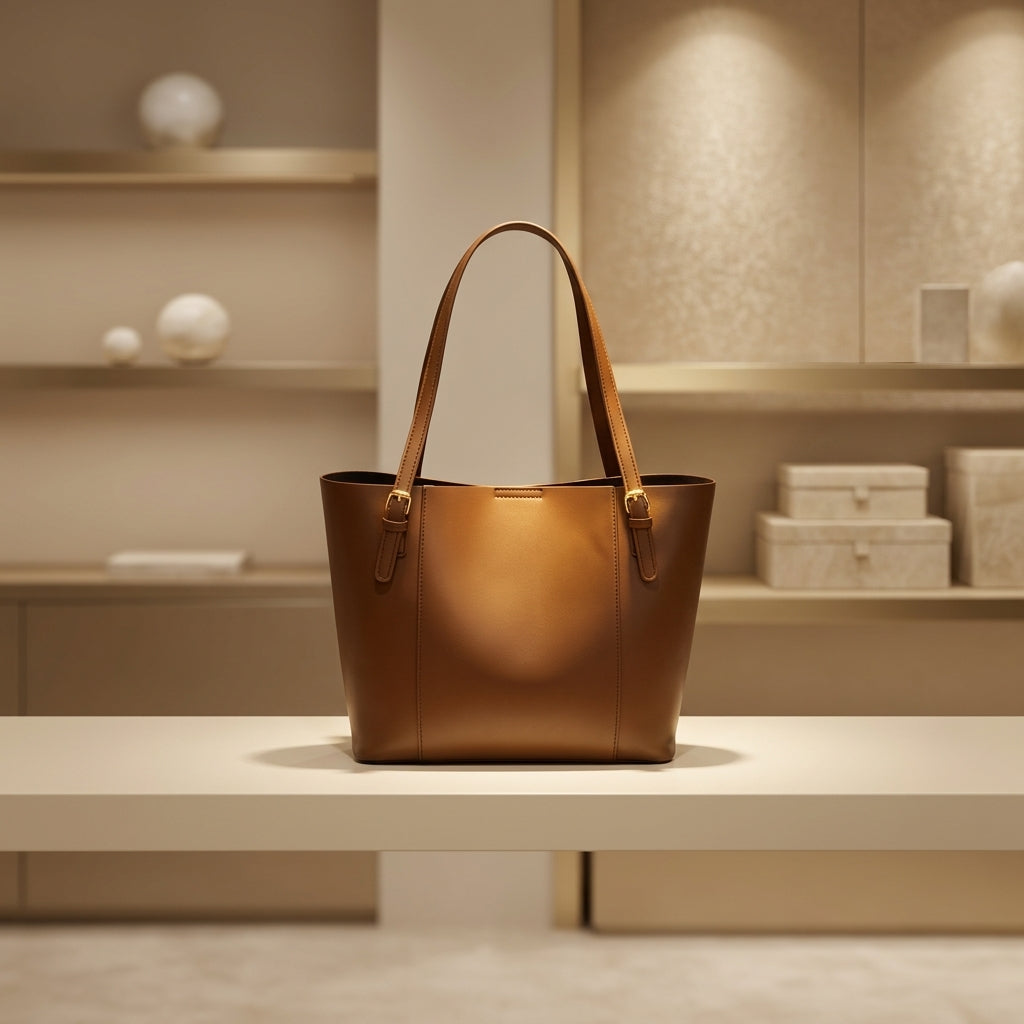 Sophisticated Two-Tone Structured Shoulder Bag CR-059