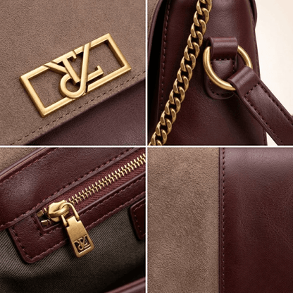 Crossbody Gold Chain, Metal Logo, Flap Closure CR-120