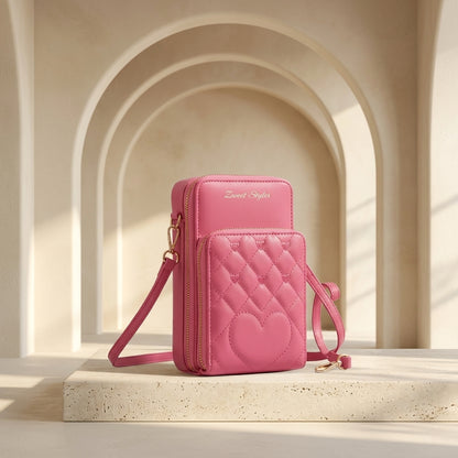 Quilted Crossbody Mobile Pouch – Ladies Shoulder Bag CR-072