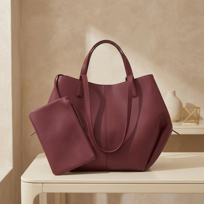 Spacious Tan Fox-Leather Everyday Shoulder Bag CR-048