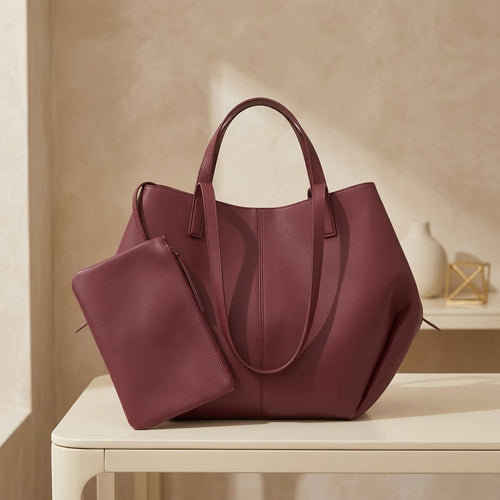 Spacious Tan Fox-Leather Everyday Shoulder Bag CR-048