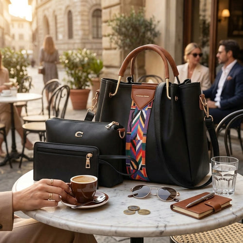 Women's Handbags 4-Piece Set with Zipper Closure CR-003