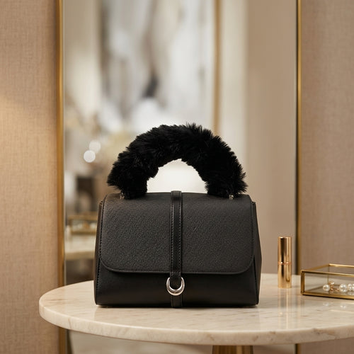 Modern Handbag Statement Fur-Handle Bag CR-137