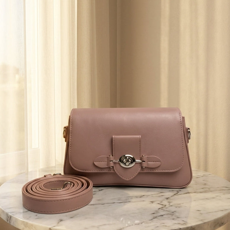 Luxury Structured Ladies Shoulder Bag Metallic Lock CR-143