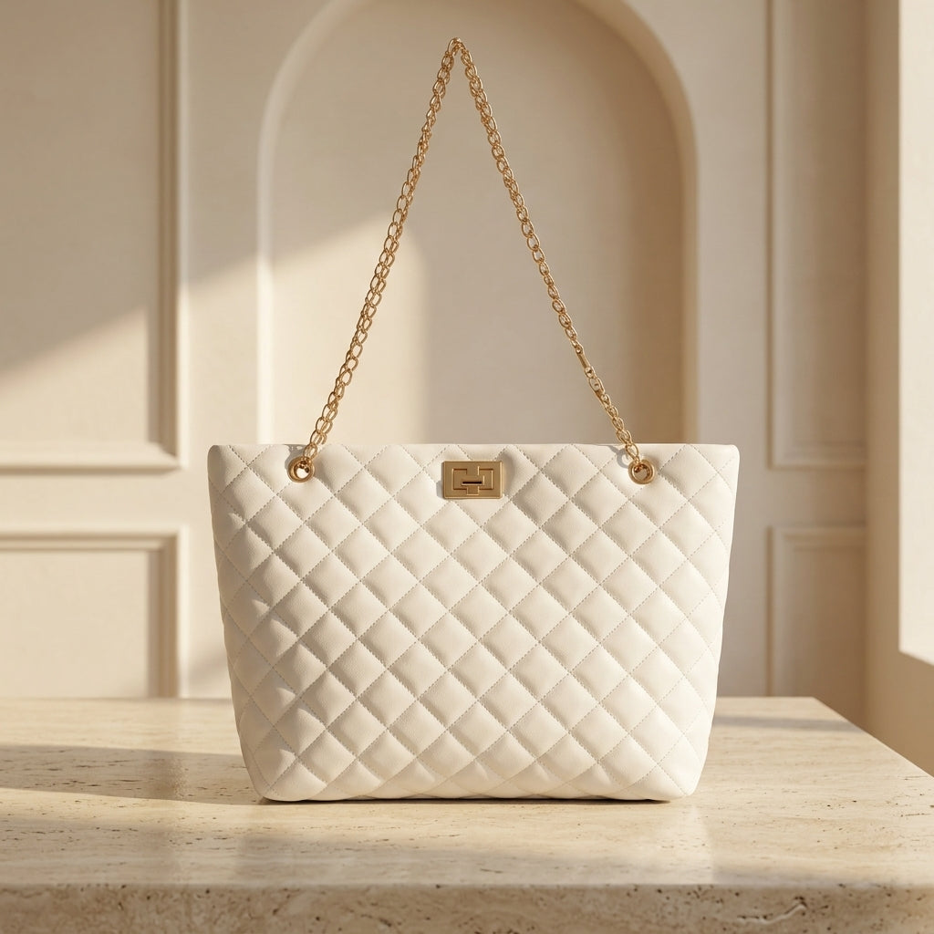Elegant Quilted Chain Shoulder Bag  Premium Style CR-062