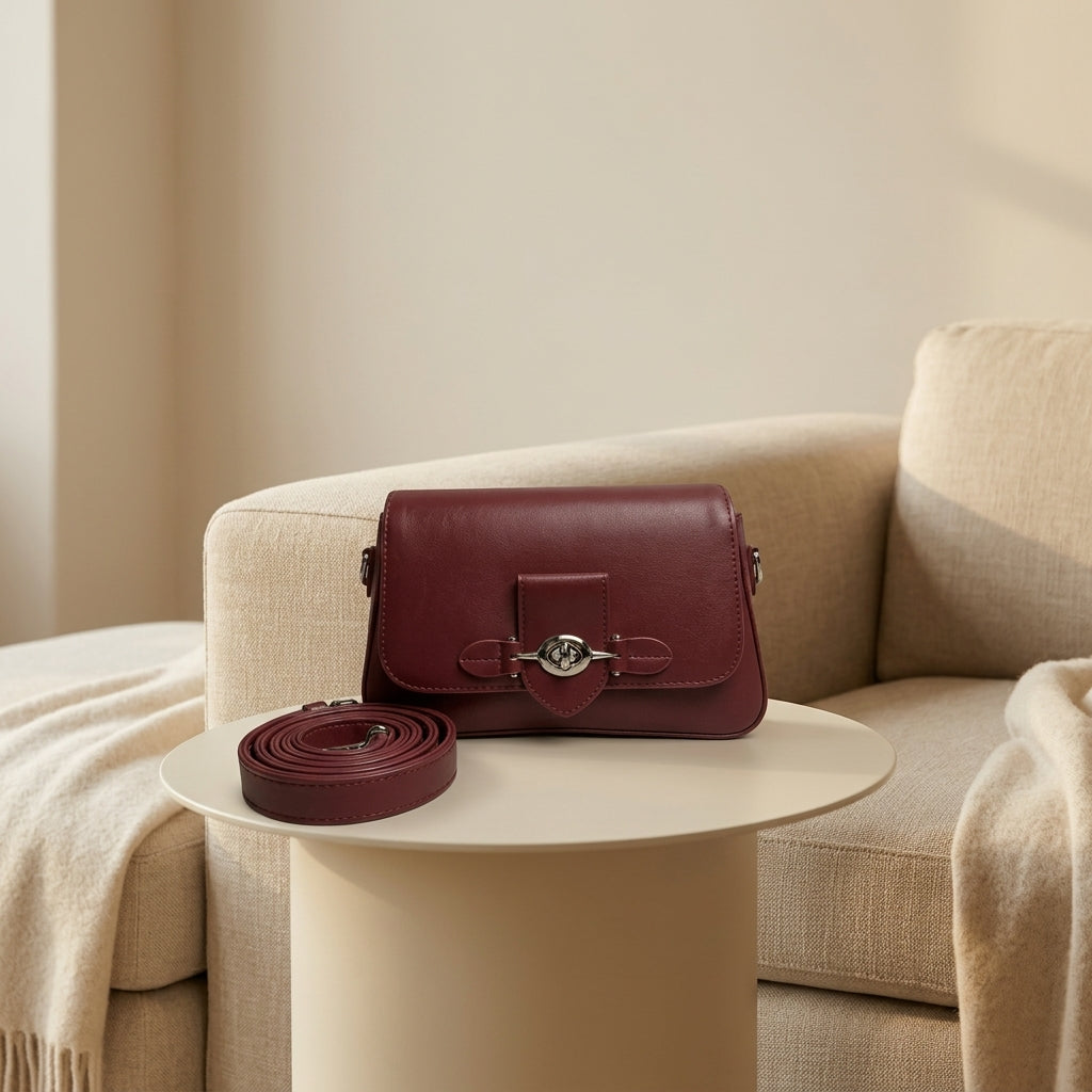 Classic Saddle Bag with Buckle Closure CR-087