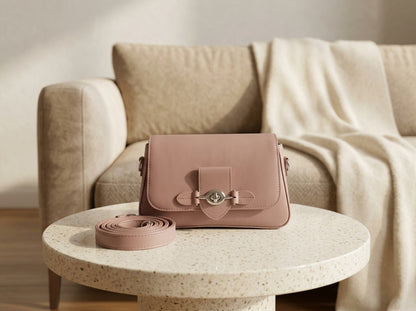 Classic Saddle Bag with Buckle Closure CR-087